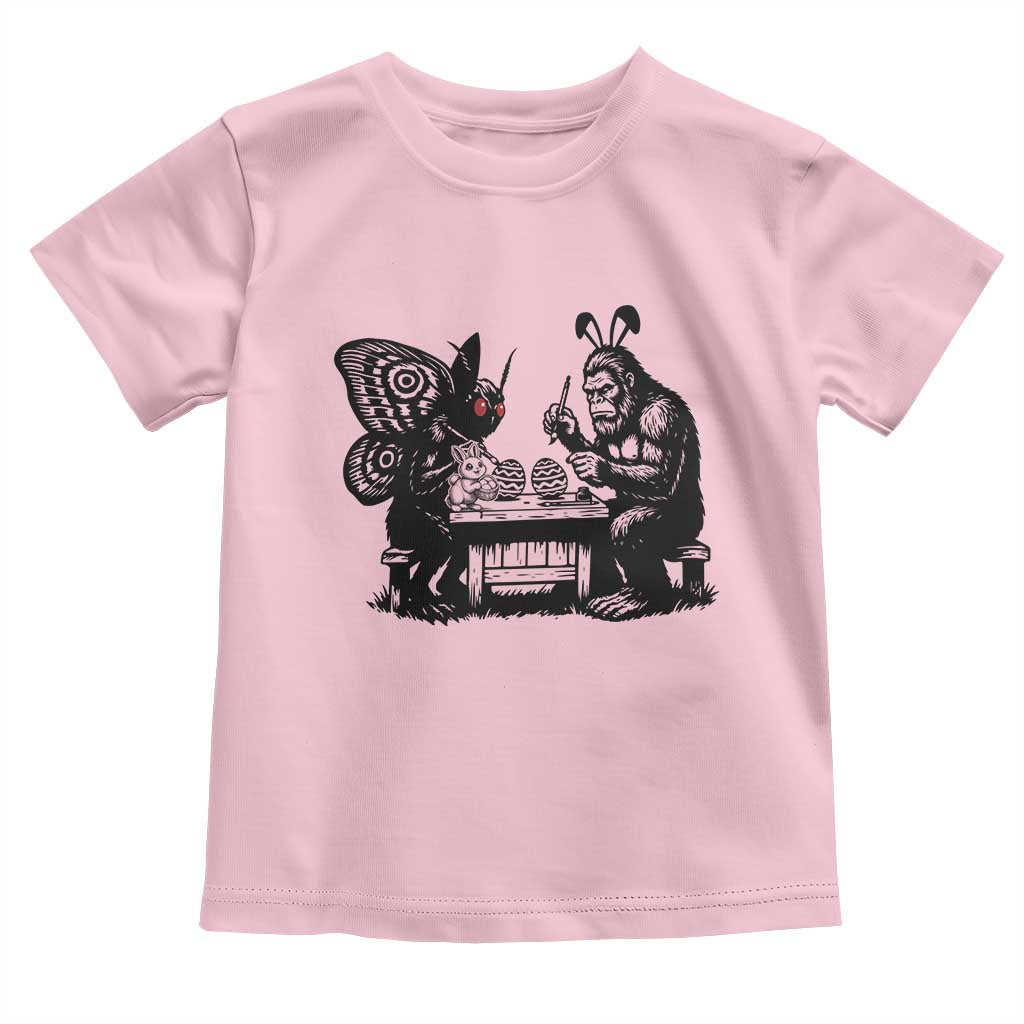 Funny Bigfoot And Mothman Egg Painting Toddler T Shirt Cryptid Easter Gift