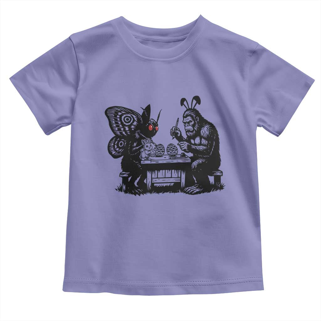 Funny Bigfoot And Mothman Egg Painting Toddler T Shirt Cryptid Easter Gift