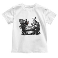 Funny Bigfoot And Mothman Egg Painting Toddler T Shirt Cryptid Easter Gift