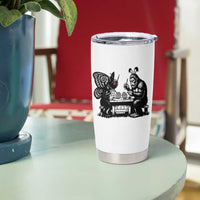 Funny Bigfoot And Mothman Egg Painting Tumbler Cup Cryptid Easter Gift