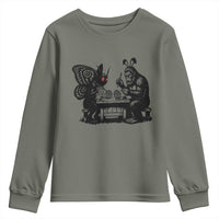 Funny Bigfoot And Mothman Egg Painting Youth Sweatshirt Cryptid Easter Gift