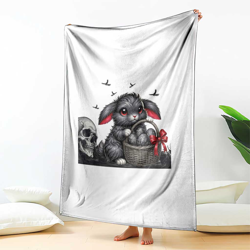 Gothic Easter Bunny Throw Blanket Dark Aesthetic Rabbit Gift