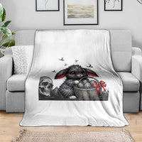 Gothic Easter Bunny Throw Blanket Dark Aesthetic Rabbit Gift