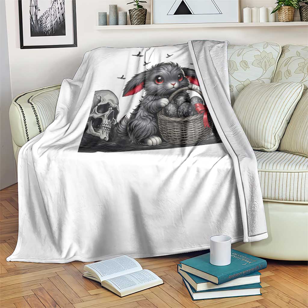 Gothic Easter Bunny Throw Blanket Dark Aesthetic Rabbit Gift