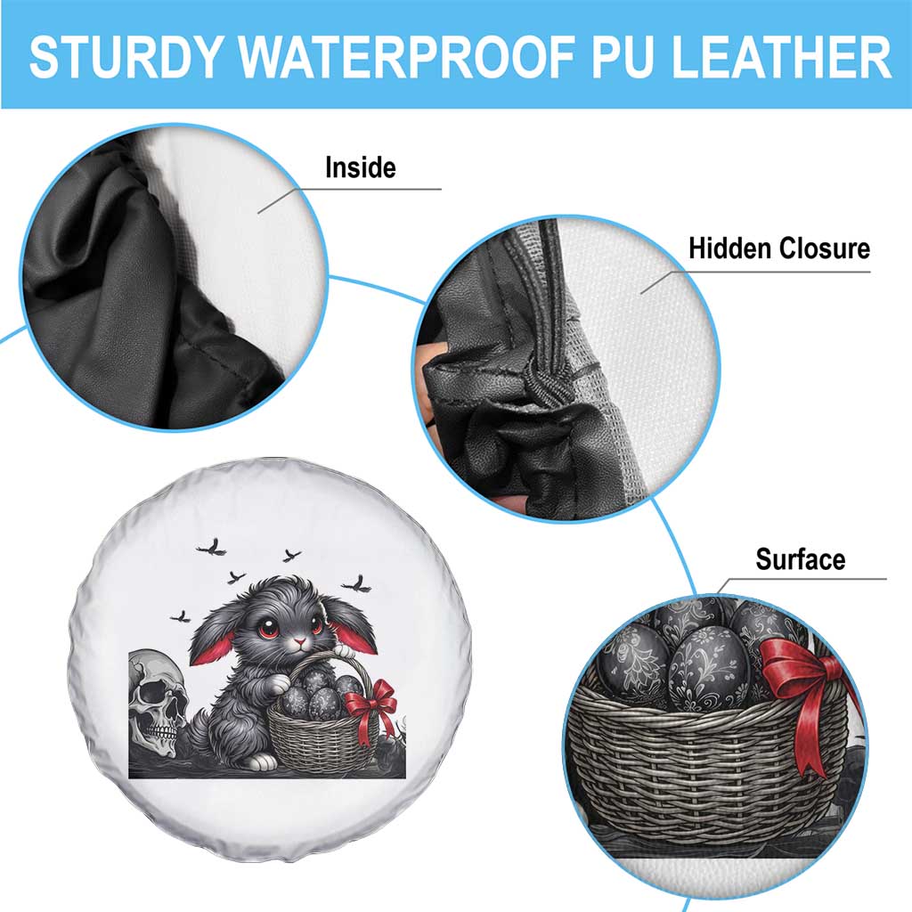 Gothic Easter Bunny Spare Tire Cover Dark Aesthetic Rabbit Gift