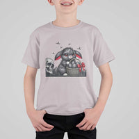 Gothic Easter Bunny T Shirt For Kid Dark Aesthetic Rabbit Gift