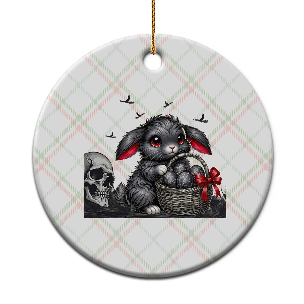 Gothic Easter Bunny Ceramic Ornament Dark Aesthetic Rabbit Gift