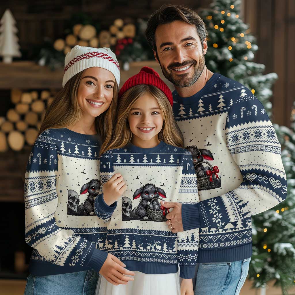 Gothic Easter Bunny Ugly Christmas Sweater Dark Aesthetic Rabbit Gift