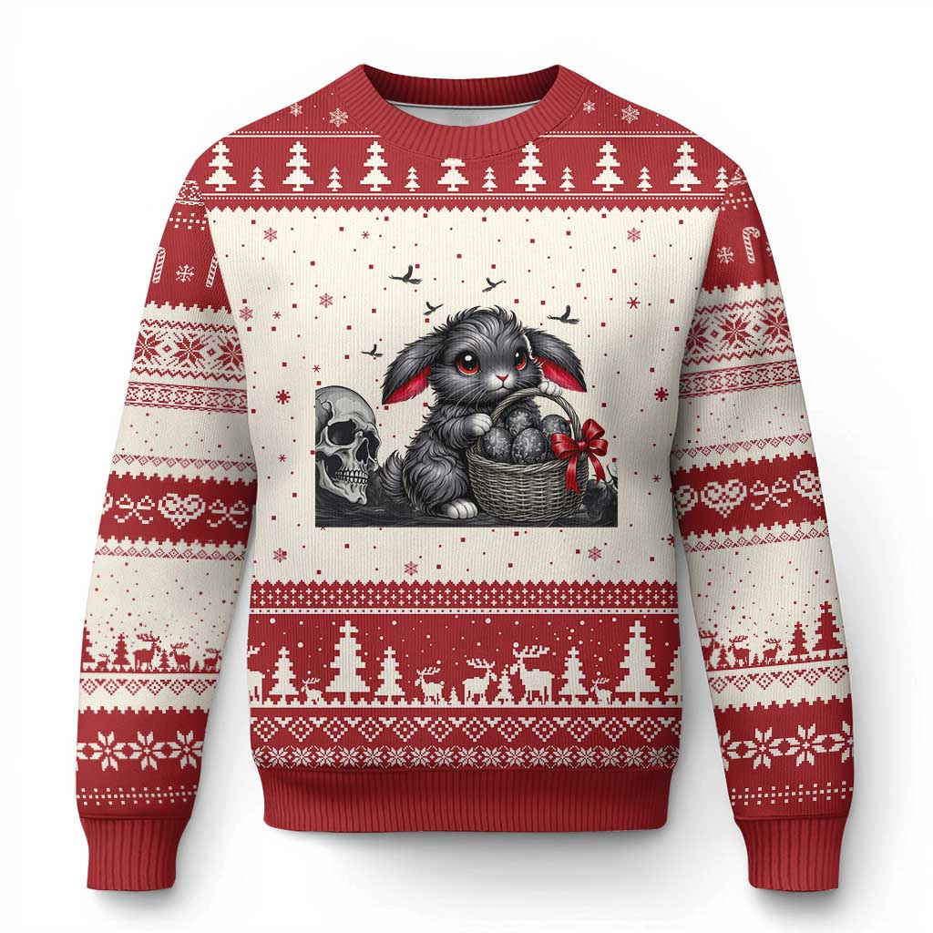 Gothic Easter Bunny Ugly Christmas Sweater Dark Aesthetic Rabbit Gift