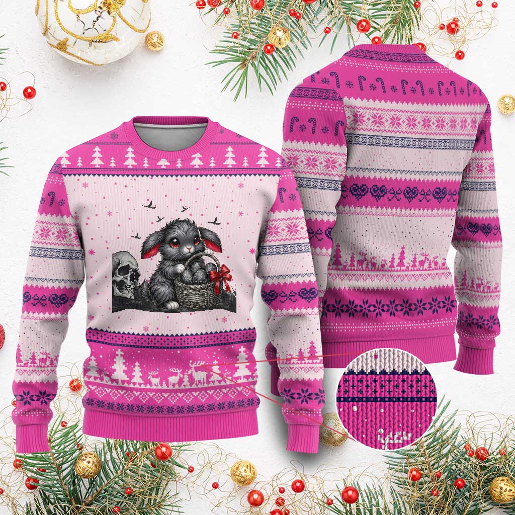 Gothic Easter Bunny Ugly Christmas Sweater Dark Aesthetic Rabbit Gift