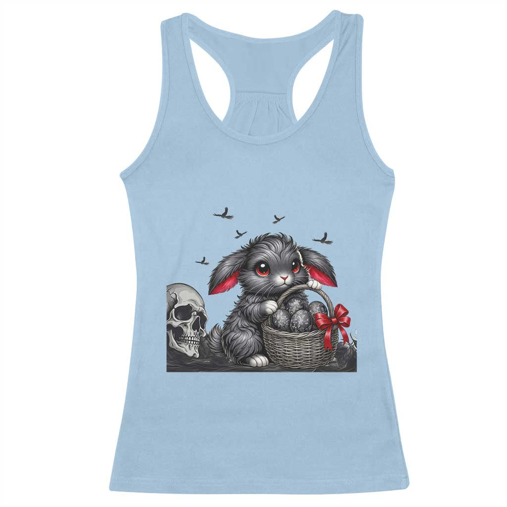 Gothic Easter Bunny Racerback Tank Top Dark Aesthetic Rabbit Gift
