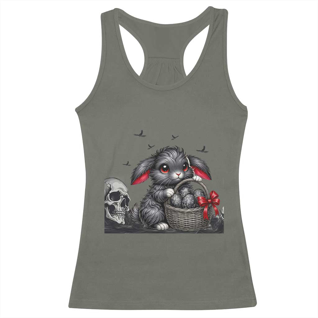 Gothic Easter Bunny Racerback Tank Top Dark Aesthetic Rabbit Gift