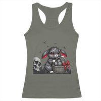 Gothic Easter Bunny Racerback Tank Top Dark Aesthetic Rabbit Gift