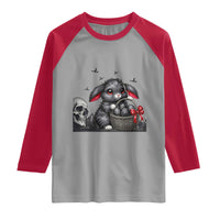 Gothic Easter Bunny Raglan Shirt Dark Aesthetic Rabbit Gift