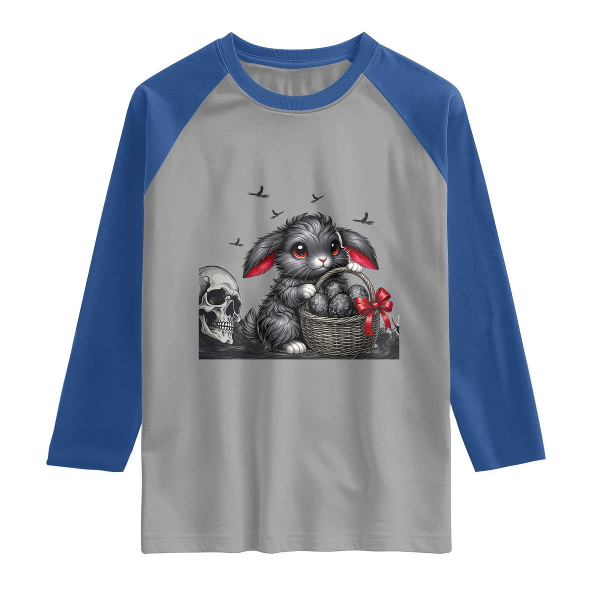 Gothic Easter Bunny Raglan Shirt Dark Aesthetic Rabbit Gift