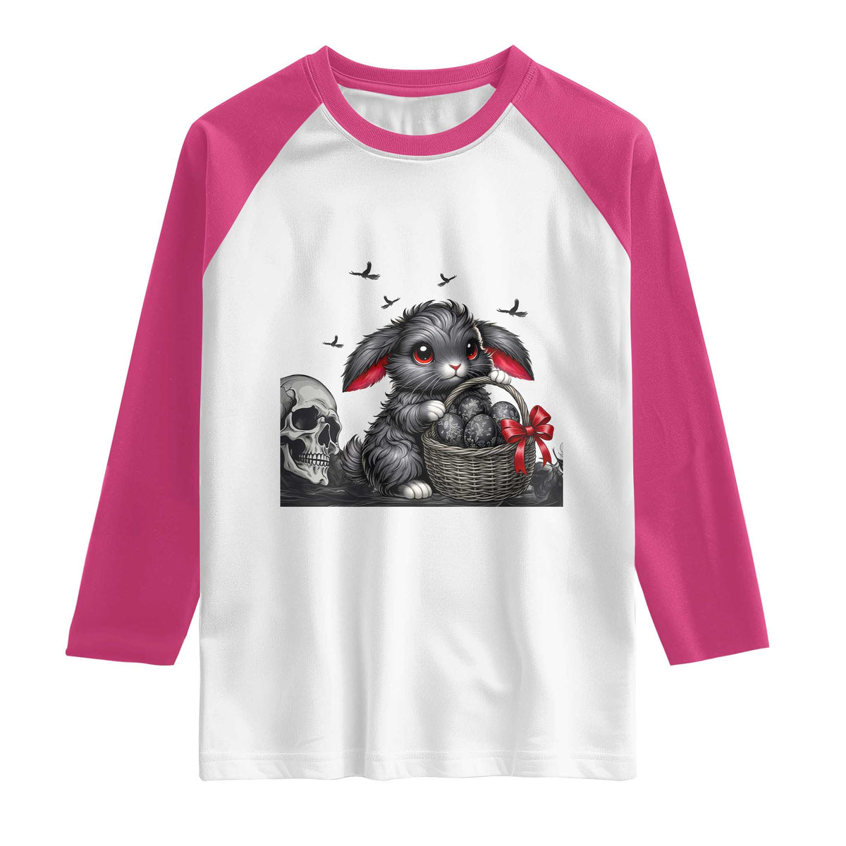 Gothic Easter Bunny Raglan Shirt Dark Aesthetic Rabbit Gift
