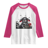 Gothic Easter Bunny Raglan Shirt Dark Aesthetic Rabbit Gift