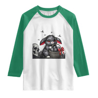 Gothic Easter Bunny Raglan Shirt Dark Aesthetic Rabbit Gift