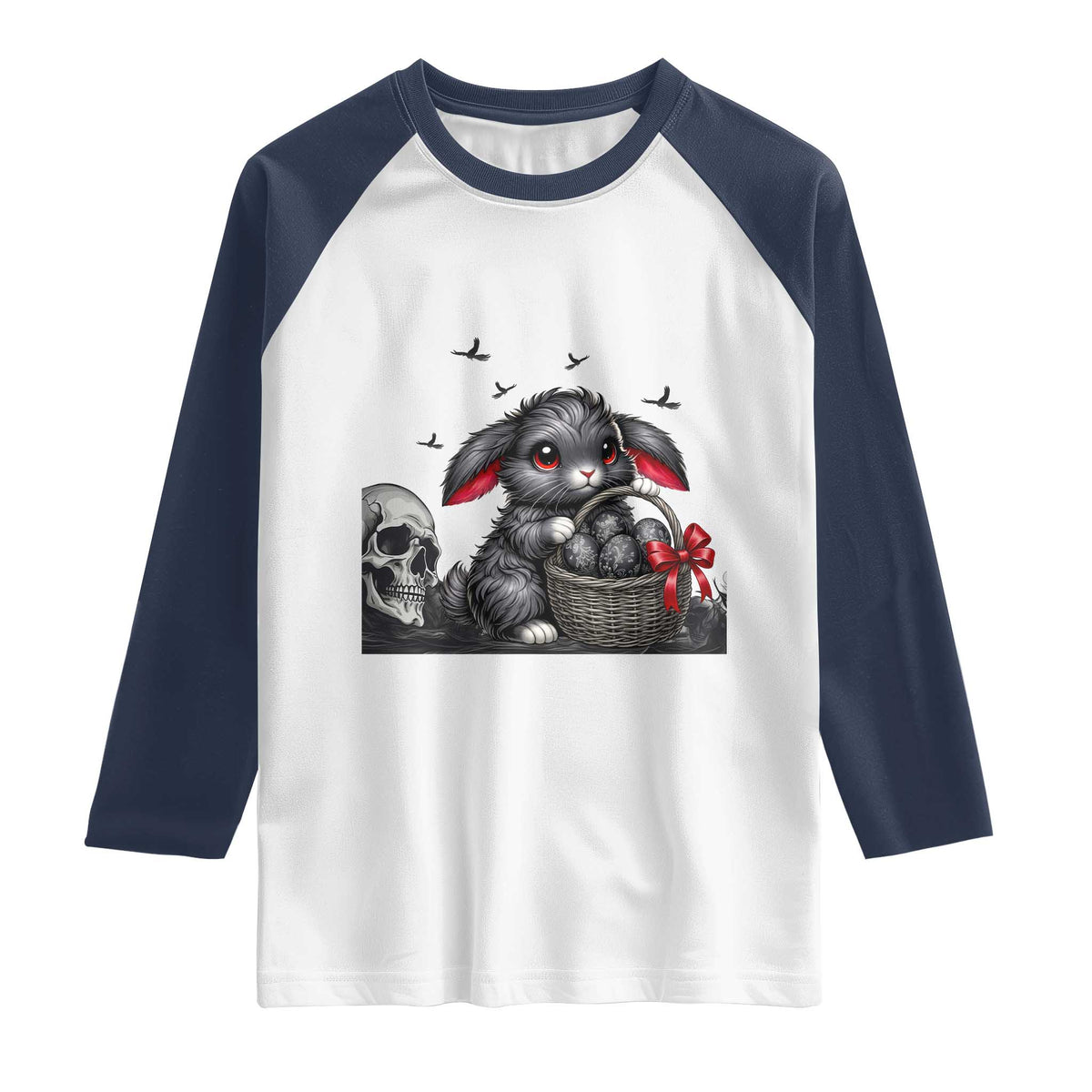 Gothic Easter Bunny Raglan Shirt Dark Aesthetic Rabbit Gift