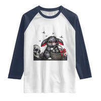 Gothic Easter Bunny Raglan Shirt Dark Aesthetic Rabbit Gift