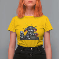 Gothic Easter Bunny T Shirt For Women Dark Aesthetic Rabbit Gift