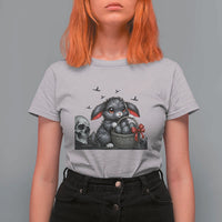 Gothic Easter Bunny T Shirt For Women Dark Aesthetic Rabbit Gift