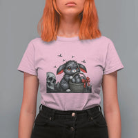 Gothic Easter Bunny T Shirt For Women Dark Aesthetic Rabbit Gift