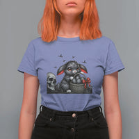 Gothic Easter Bunny T Shirt For Women Dark Aesthetic Rabbit Gift