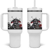 Gothic Easter Bunny Tumbler With Handle Dark Aesthetic Rabbit Gift