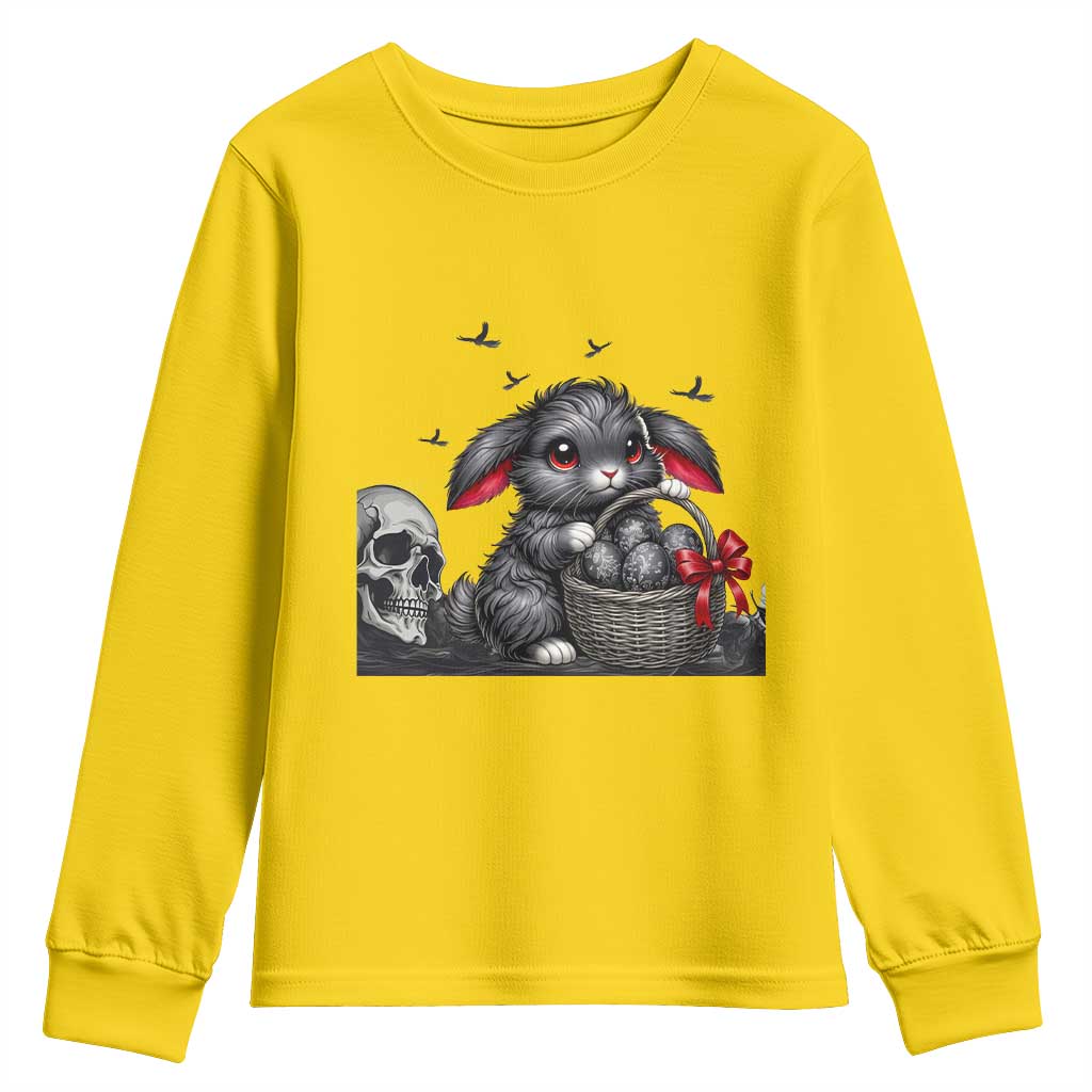 Gothic Easter Bunny Youth Sweatshirt Dark Aesthetic Rabbit Gift
