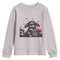 Gothic Easter Bunny Youth Sweatshirt Dark Aesthetic Rabbit Gift