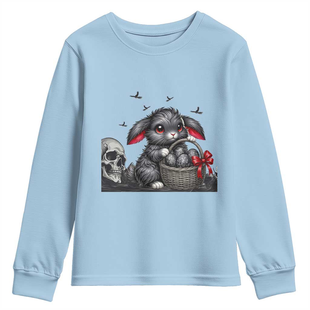 Gothic Easter Bunny Youth Sweatshirt Dark Aesthetic Rabbit Gift