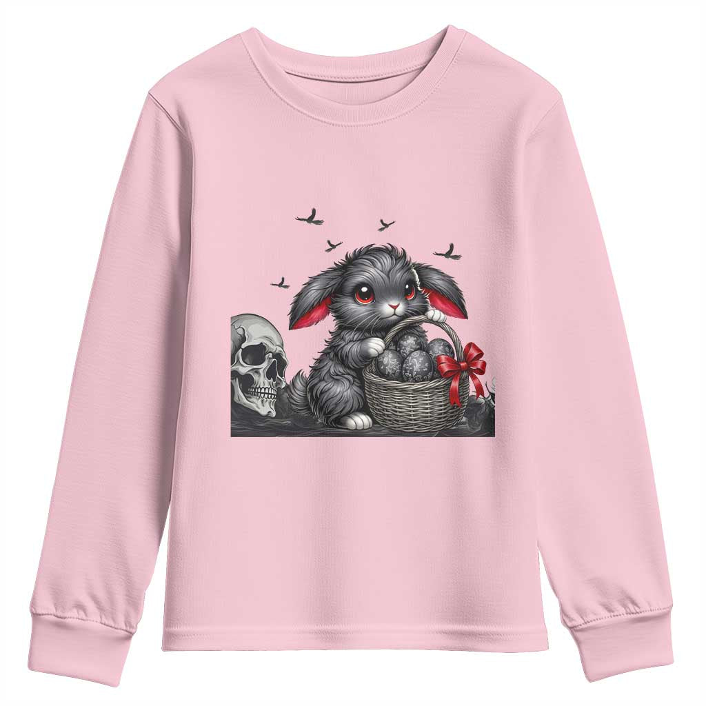 Gothic Easter Bunny Youth Sweatshirt Dark Aesthetic Rabbit Gift