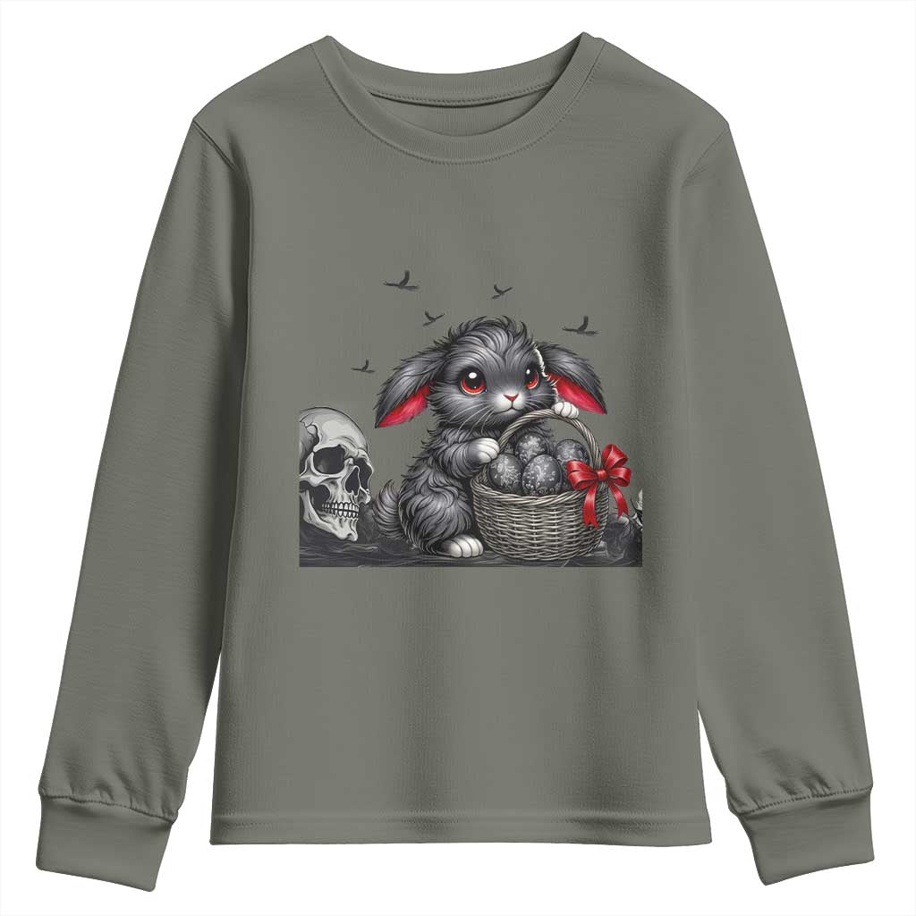 Gothic Easter Bunny Youth Sweatshirt Dark Aesthetic Rabbit Gift