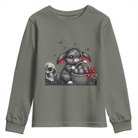 Gothic Easter Bunny Youth Sweatshirt Dark Aesthetic Rabbit Gift