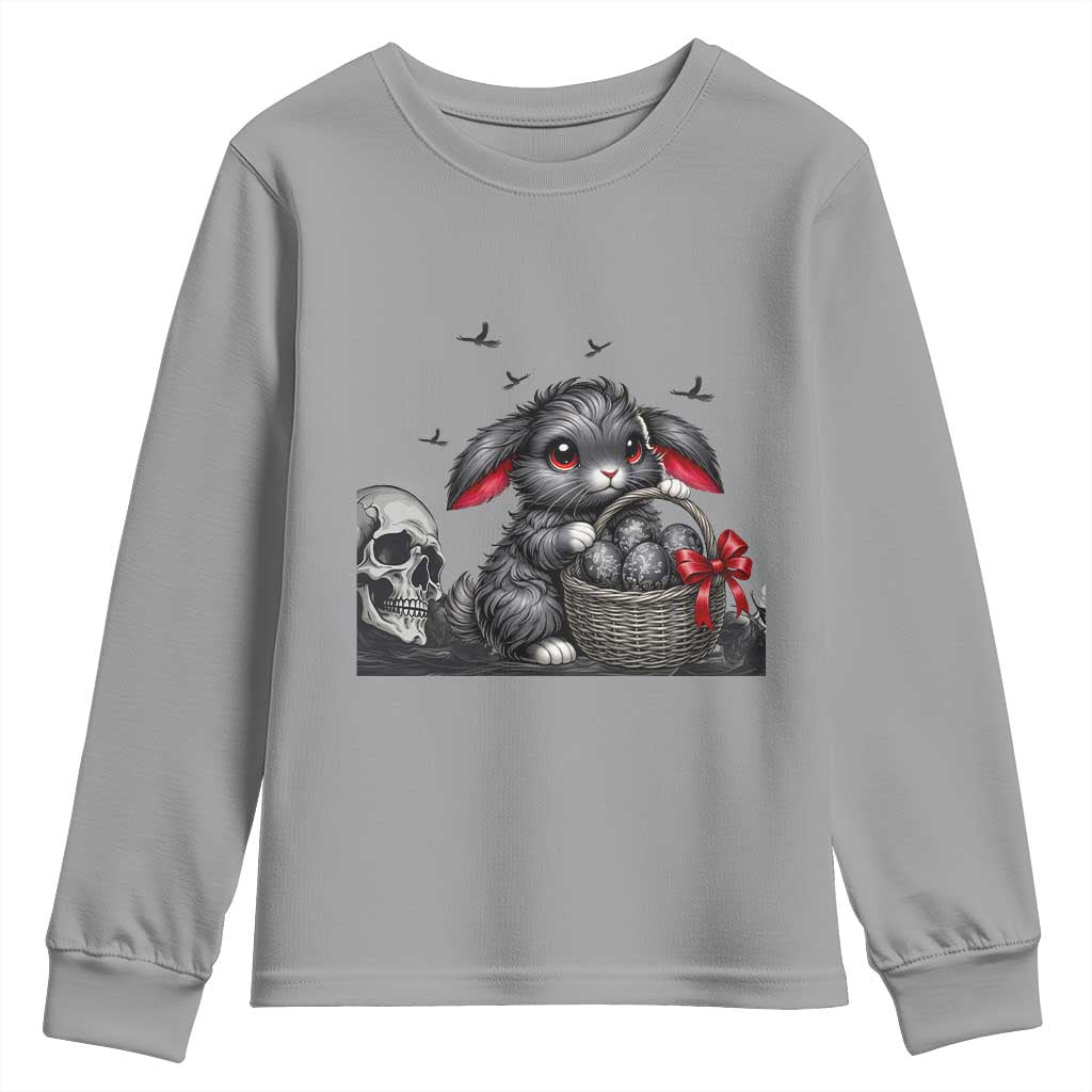 Gothic Easter Bunny Youth Sweatshirt Dark Aesthetic Rabbit Gift