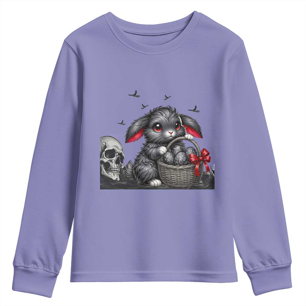 Gothic Easter Bunny Youth Sweatshirt Dark Aesthetic Rabbit Gift