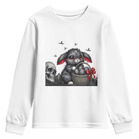 Gothic Easter Bunny Youth Sweatshirt Dark Aesthetic Rabbit Gift