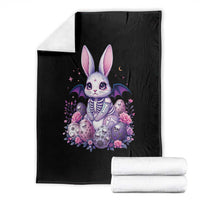 Cute Spooky Easter Bunny Throw Blanket Pastel Goth Rabbit Gift