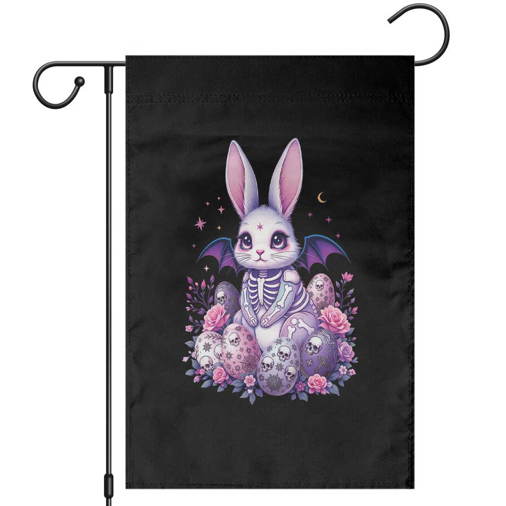 Cute Spooky Easter Bunny Garden Flag Pastel Goth Rabbit Gift