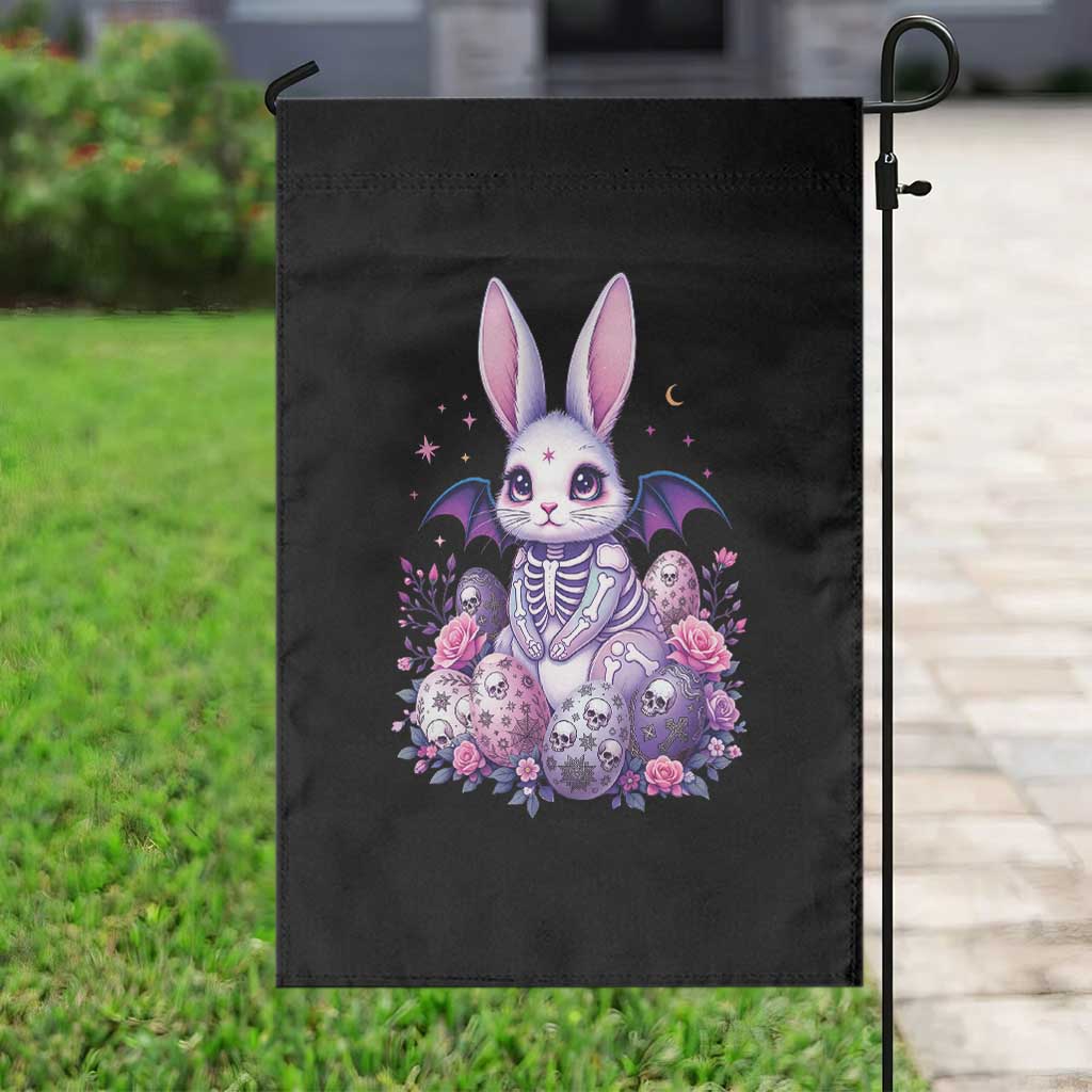 Cute Spooky Easter Bunny Garden Flag Pastel Goth Rabbit Gift
