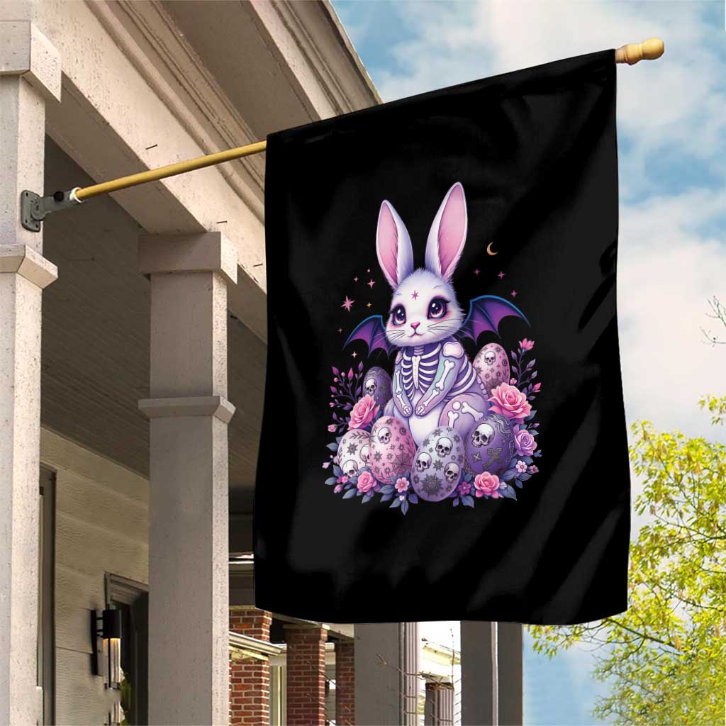 Cute Spooky Easter Bunny Garden Flag Pastel Goth Rabbit Gift
