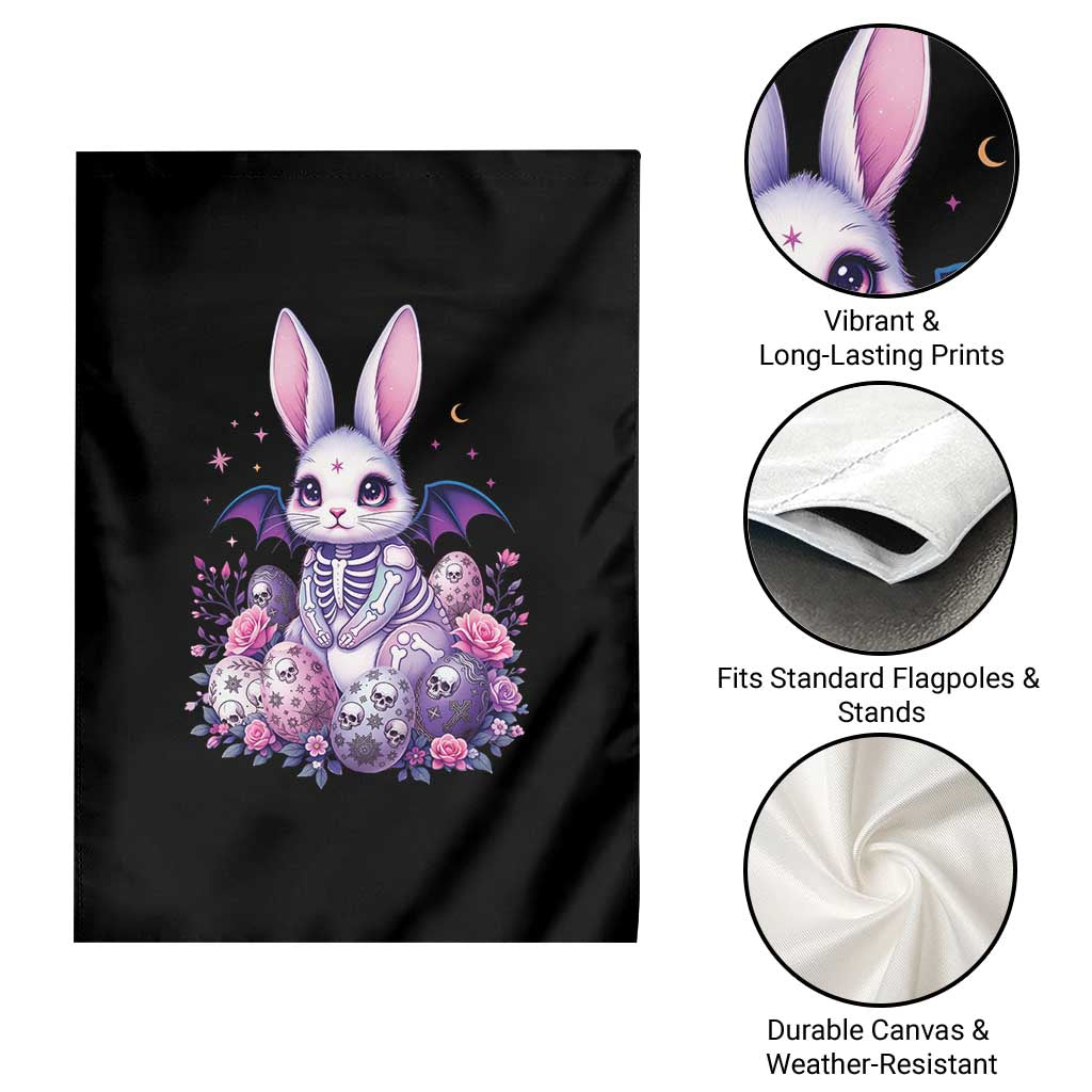 Cute Spooky Easter Bunny Garden Flag Pastel Goth Rabbit Gift