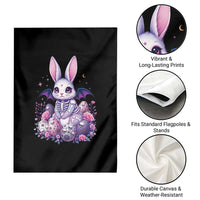 Cute Spooky Easter Bunny Garden Flag Pastel Goth Rabbit Gift