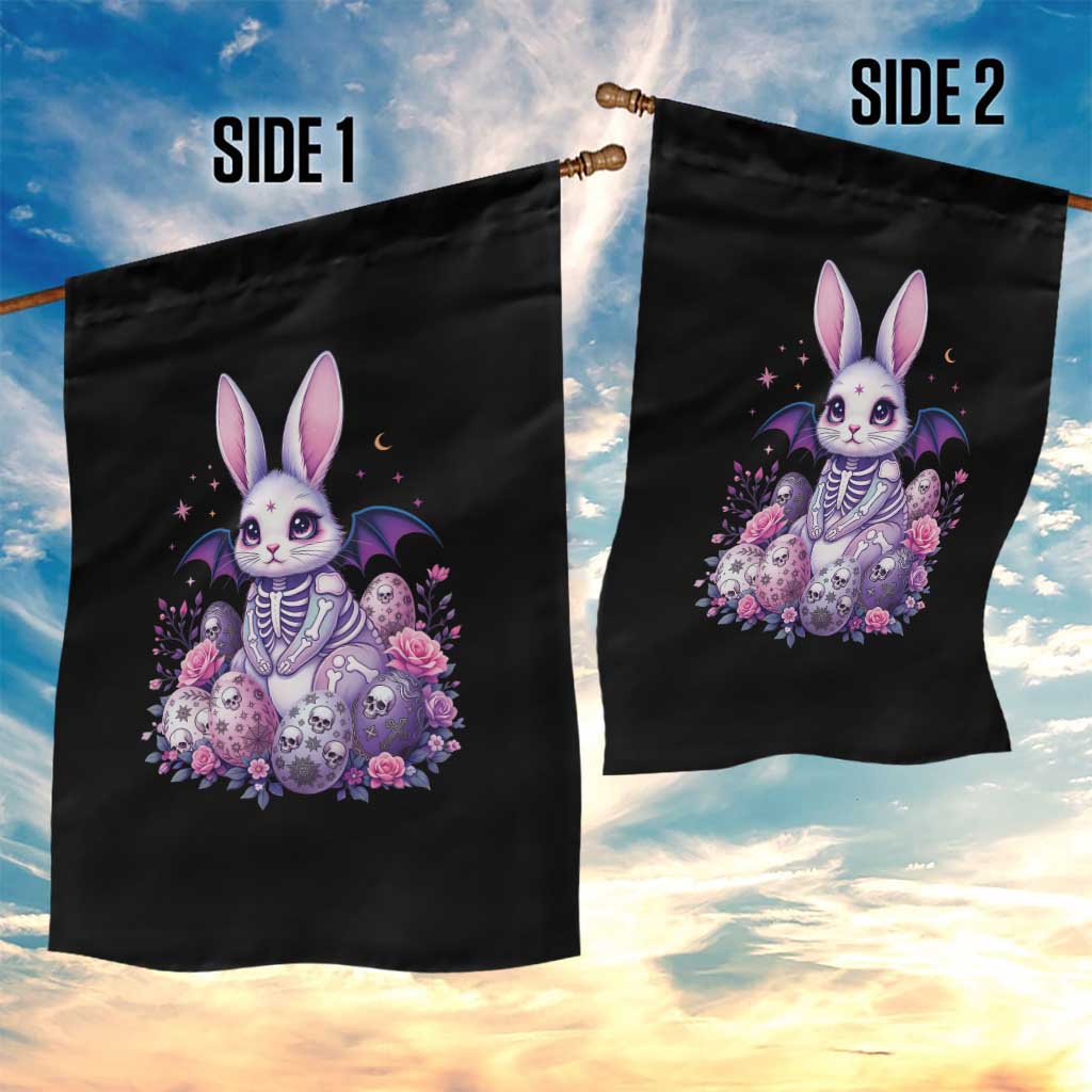 Cute Spooky Easter Bunny Garden Flag Pastel Goth Rabbit Gift