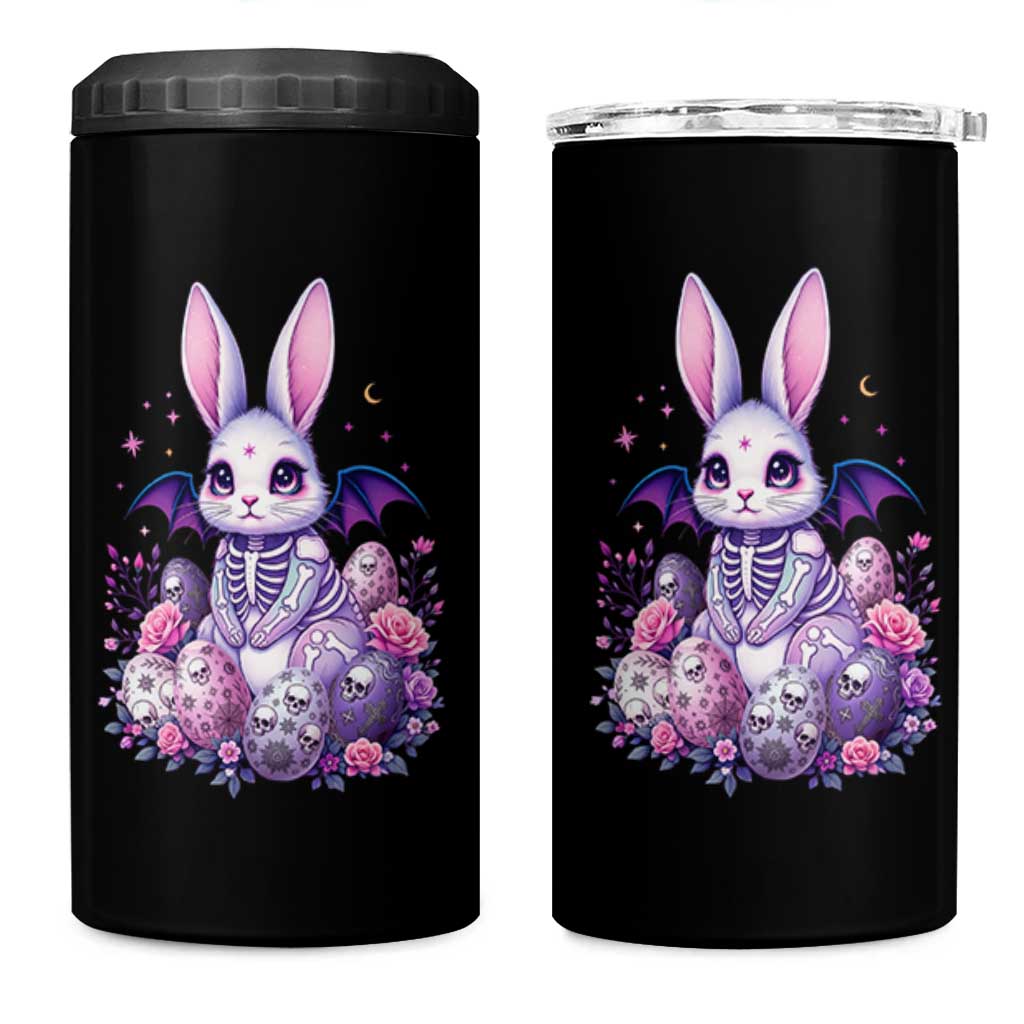 Cute Spooky Easter Bunny 4 in 1 Can Cooler Tumbler Pastel Goth Rabbit Gift