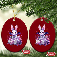 Cute Spooky Easter Bunny Ceramic Ornament Pastel Goth Rabbit Gift