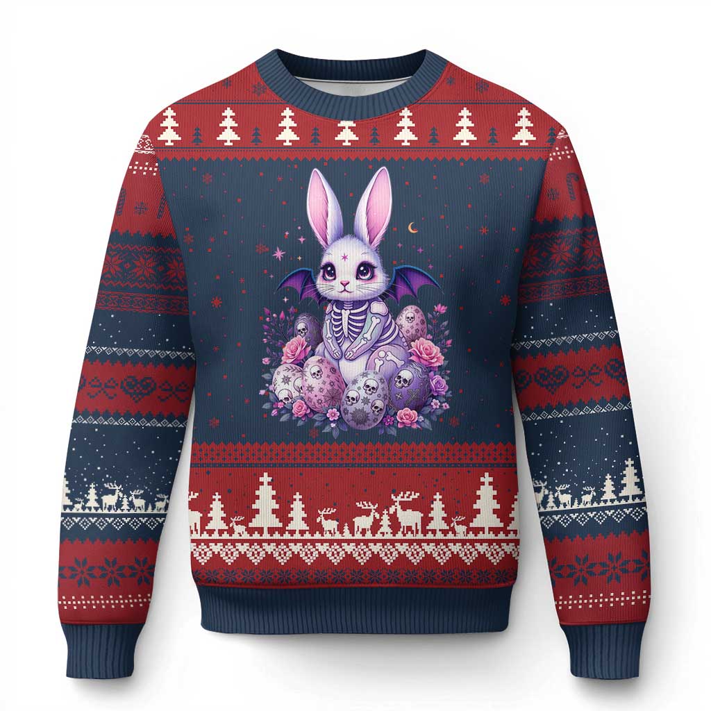 Cute Spooky Easter Bunny Ugly Christmas Sweater Pastel Goth Rabbit Gift