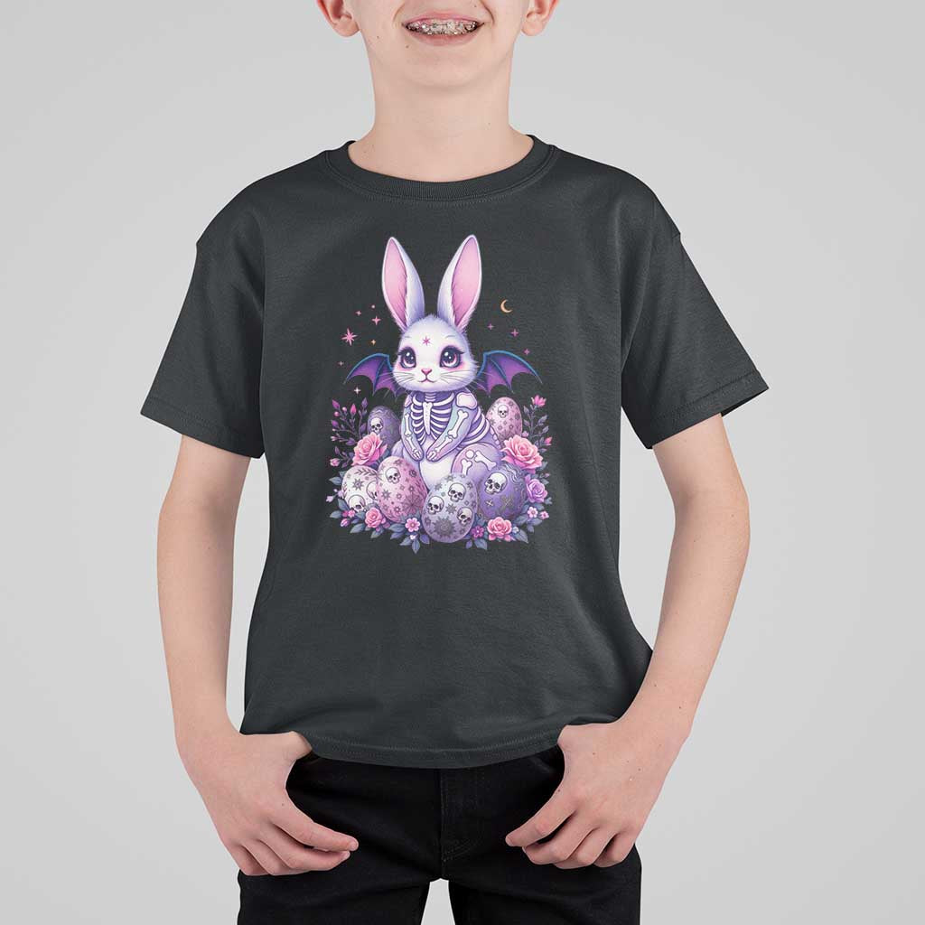 Cute Spooky Easter Bunny T Shirt For Kid Pastel Goth Rabbit Gift