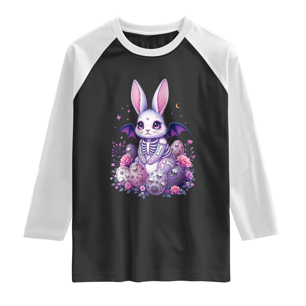 Cute Spooky Easter Bunny Raglan Shirt Pastel Goth Rabbit Gift